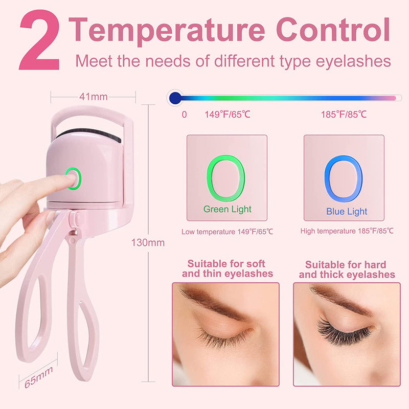 Rechargeable Heated Eyelash Curler – Long-Lasting Lift, Portable & Safe Electric Lash Comb