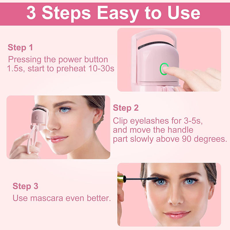 Rechargeable Heated Eyelash Curler – Long-Lasting Lift, Portable & Safe Electric Lash Comb
