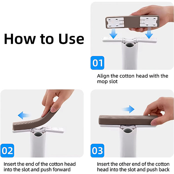 Mini Self-Squeeze Mop – Portable, Hand-Free, Strong Absorbent Mop for Quick Cleaning