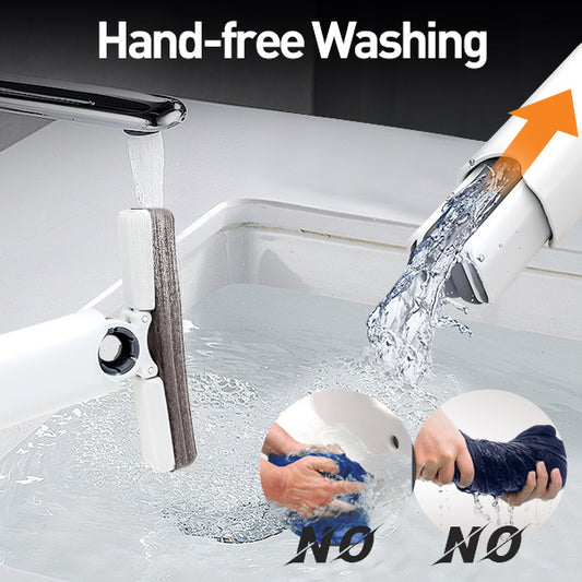 Mini Self-Squeeze Mop – Portable, Hand-Free, Strong Absorbent Mop for Quick Cleaning